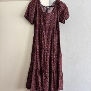 Madewell Aidy Square-Neck Tiered Midi Dress Size 2 in Orchard Floral